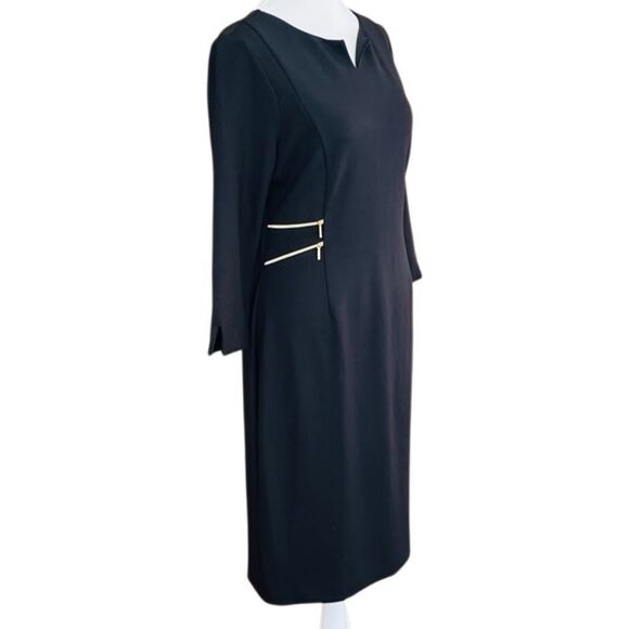 Seraphine Black Gold Zip Detail Dress size 6. - Picture 9 of 10